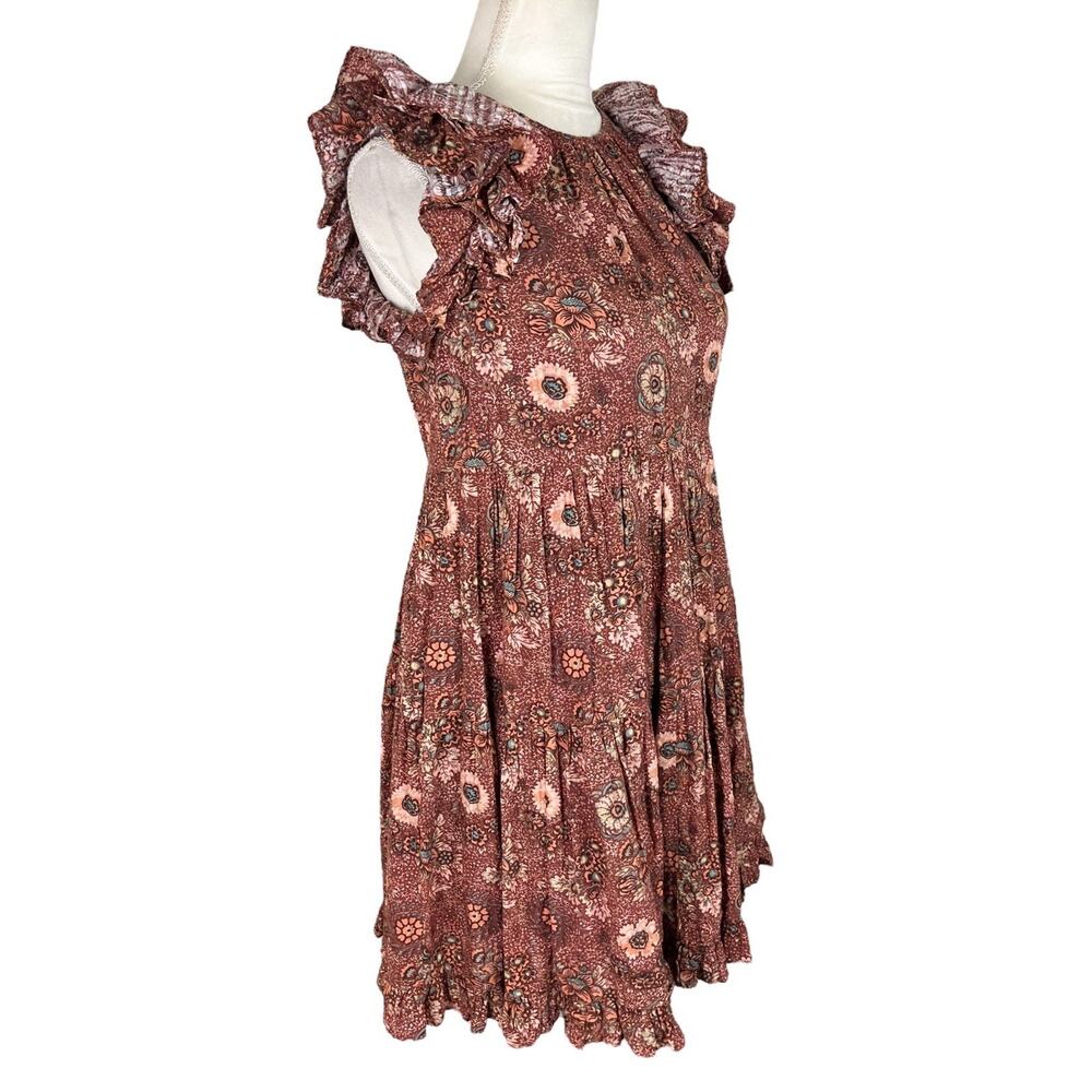 Ulla Johnson Adele Flutter Sleeve Mini Dress In R… - image 4